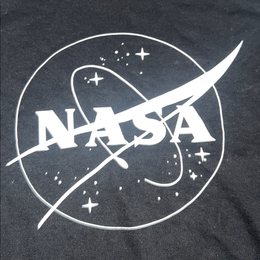 H&M Black Hoodie with White NASA Logonsize 20(Fits Like a Women's Medium) - Picture 2 of 5